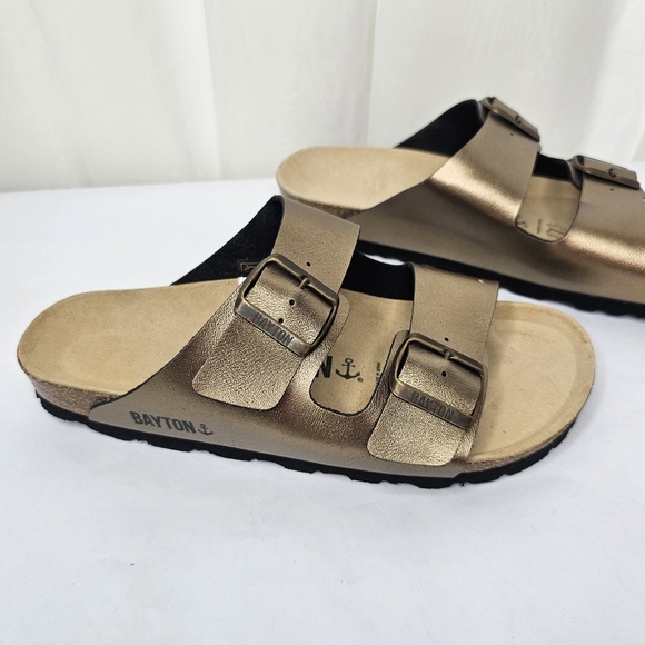 Bayton Klapki Atlas Metallic Bronze Sandal Slide Size 38 - Picture 3 of 9